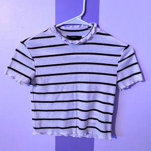 White and brown crop top